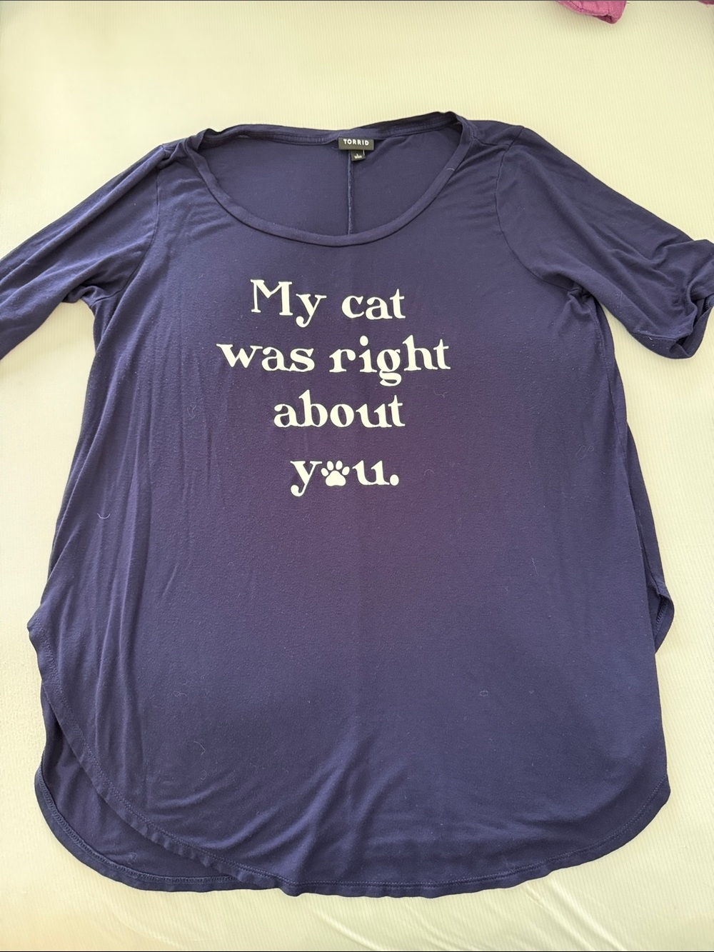 torrid Navy Graphic Cat Slogan Tee